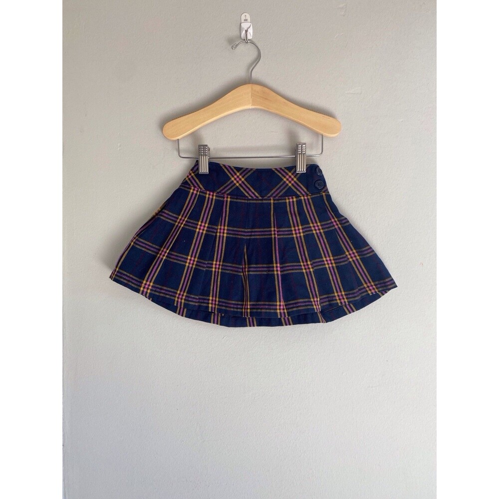 Granimals 3T Navy Blue Pleated Plaid Skirt